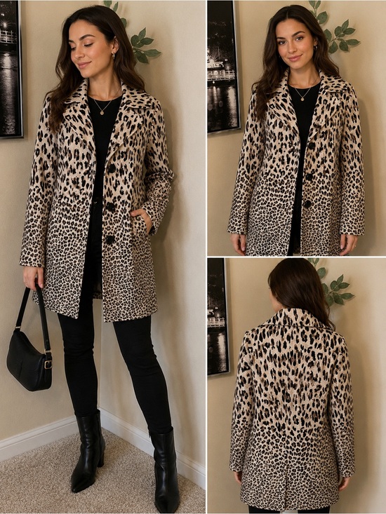 city girl Jackets & Blazers - Leopard Print Trench Coat